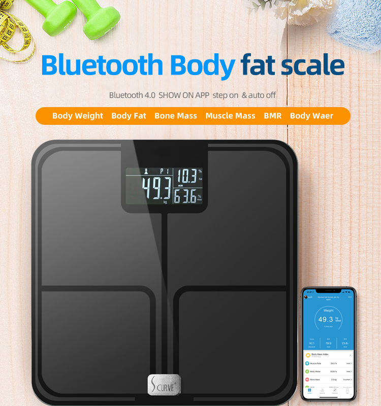 Bluetooth-Körperfettwaage mit Smartphone-App