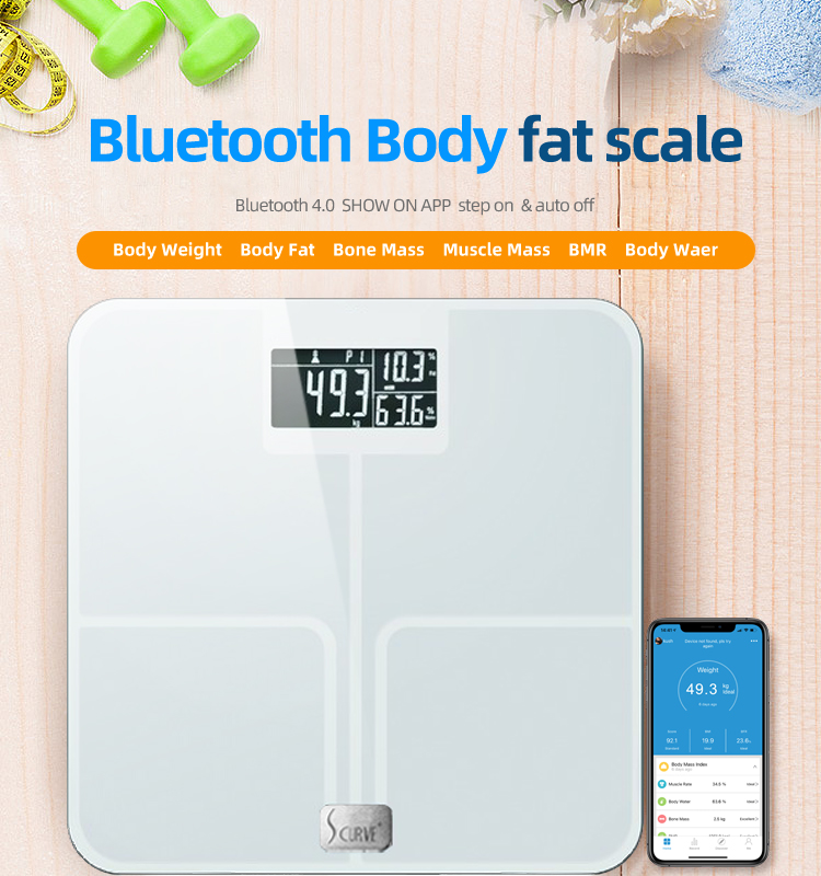 ody Fat Percentage Tracker mit Smartphone-App-Waage